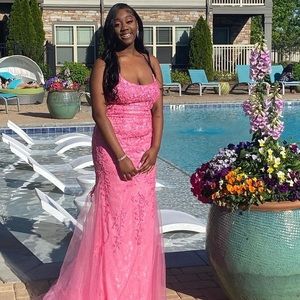 Barbie pink prom dress (string strapped back)
